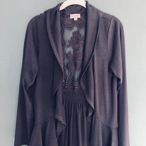 Lace back cardigan